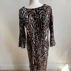 T TAHARI BNWT Animal Print Sheath Dress NEW
